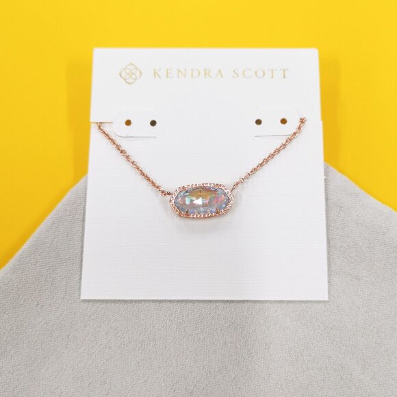 Kendra Scott Elisa Rose Gold Dichroic Glass Necklace - Picture 1 of 4